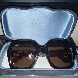 Gucci Black and Brown Sunglasses